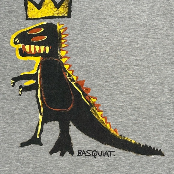 Jean Michel Basquit Dinosaur Print Gray Men’s Size XL - Picture 2 of 4